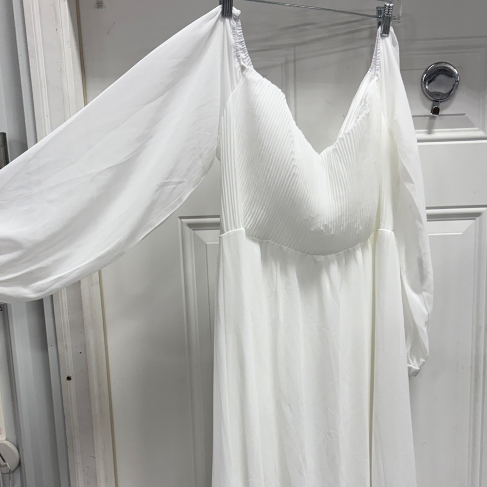 Elegant White Off-Shoulder long Dress